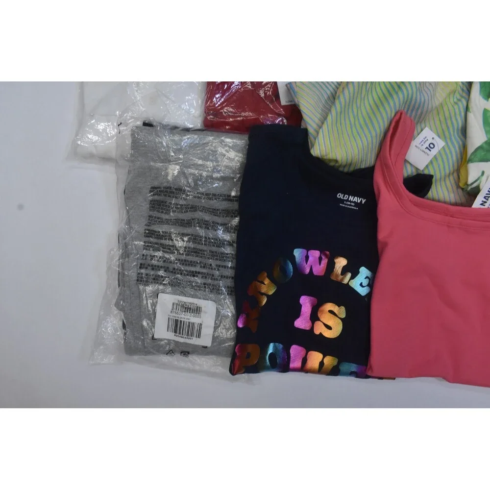 Old Navy Bulk Lot Of 10 Girls Size Large 10/12 Mixed Season Tops Bottoms Shorts